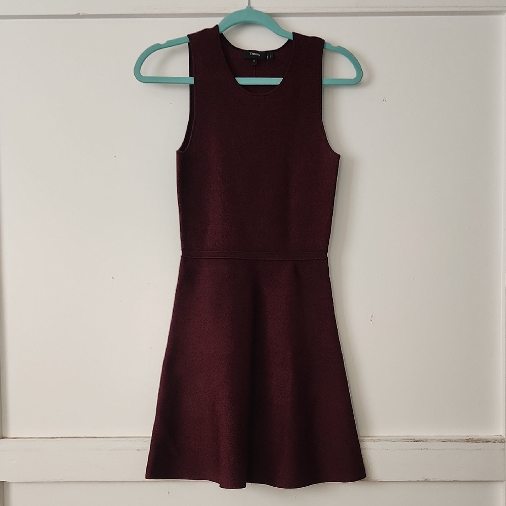 Theory Sleeveless Marled Burgundy Dress Size P (Small)
